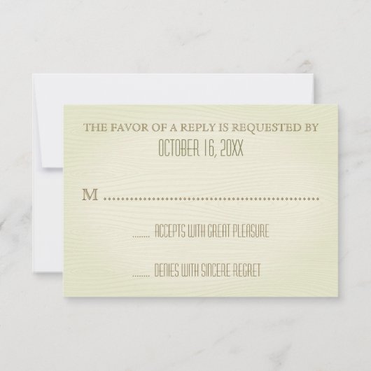 Pine Cones Wedding R.S.V.P. RSVP Karte (Rückseite)