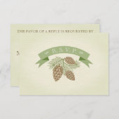 Pine Cones Wedding R.S.V.P. RSVP Karte (Vorne/Hinten)