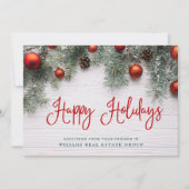 Pine Cones Weihnachten Rustikale Unternehmensgrüße (Vorderseite)