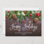 Pine Cones Weihnachten Rustikale Unternehmensgrüße (Vorderseite)