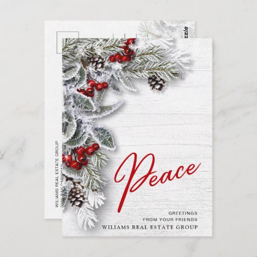 Pine Cones Weihnachtsfeiertag Firmengrüßen Postkarte (Vorne/Hinten)