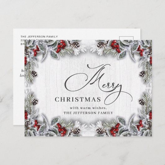 Pine Cones Weihnachtsfeiertag Firmengrüßen Postkarte (Vorne/Hinten)