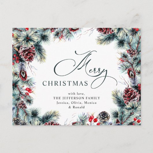 Pine Cones Weihnachtsfeiertag Gruß Postkarte (Vorderseite)