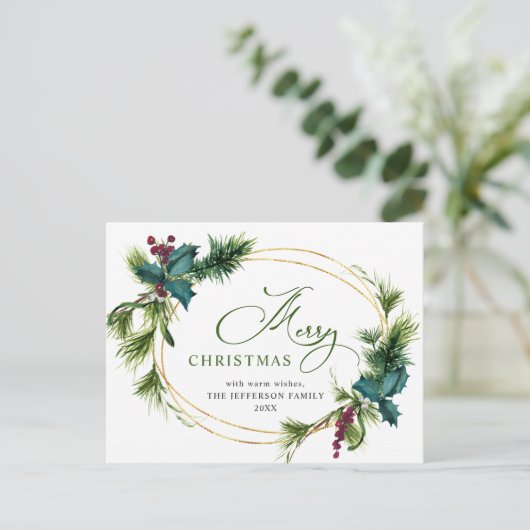 Pine Cones Weihnachtsfeiertag Gruß Postkarte (Stehend Vorderseite)