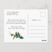 Pine Cones Weihnachtsfeiertag Gruß Postkarte (Rückseite)