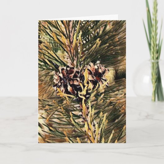 Pine Cones Weihnachtskarte Karte (Vorderseite)
