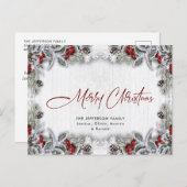 Pine Cones Winter Berry Weihnachtsfeiertag Gruß Postkarte (Vorne/Hinten)