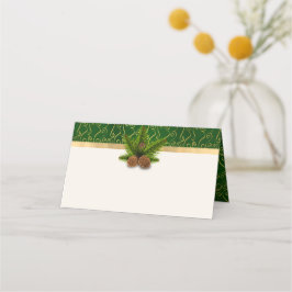Pine Cones Winter Hochzeit geklappte Platzkarte
