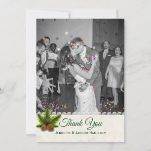 Pine Cones Winter Wedding Danke Karte