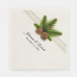 Pine Cones Winter Wedding Paper Napkin Serviette