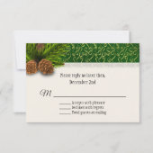 Pine Cones Winter Wedding RSVP Card (Vorderseite)