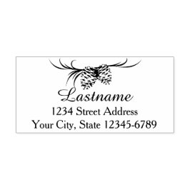 Pine Cones Woodland Nature Address Permastempel