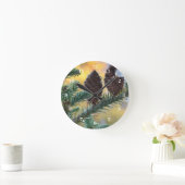 Pine Cones Woodlands Naturlandschaft Runde Wanduhr (Zuhause)