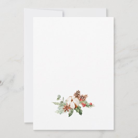 Pine Cones Wreath Holiday CHRISTMAS OFFENES HAUS Einladung (Rückseite)