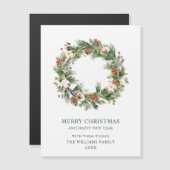 Pine Cones Wreath Weihnachtsfeiertag Magnetkarte (Vorne/Hinten)