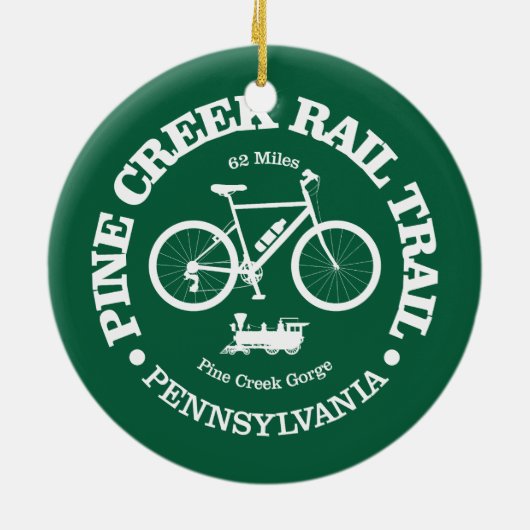 Pine Creek Rail Trail (Radfahren) Keramik Ornament (Hinten)