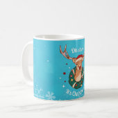 Pine Deer - Christmas Rentier Head Kaffeetasse (Vorderseite Links)