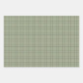 Pine Deer Kariert - Salbei, grüner Tartan. Geschenkpapier Set (Vorderseite)