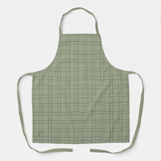 Pine Deer Kariert - Salbei, grüner Tartan. Schürze (Vorderseite)