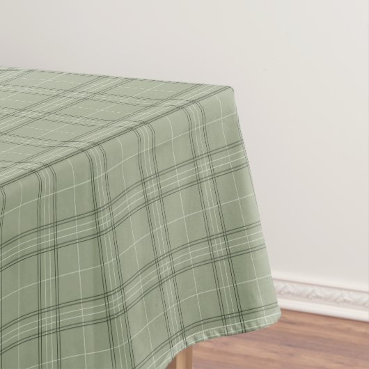 Pine Deer Kariert - Salbei, grüner Tartan. Tischdecke (Beispiel)