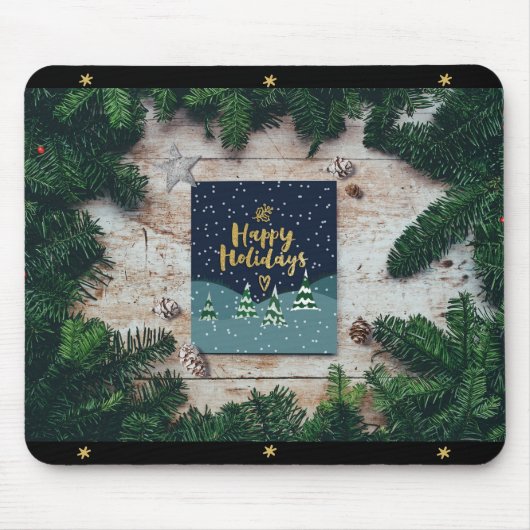 Pine Design für glückliche Ferien anpassen Mousepad (Vorne)