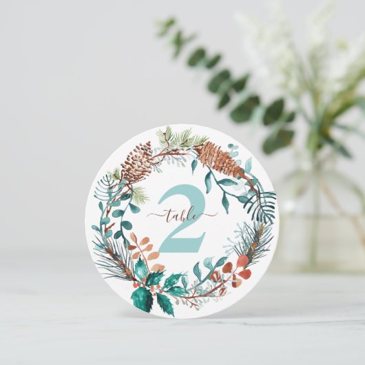 Pine Eucalyptus Pinecone Tischnummer (Stehend Vorderseite)