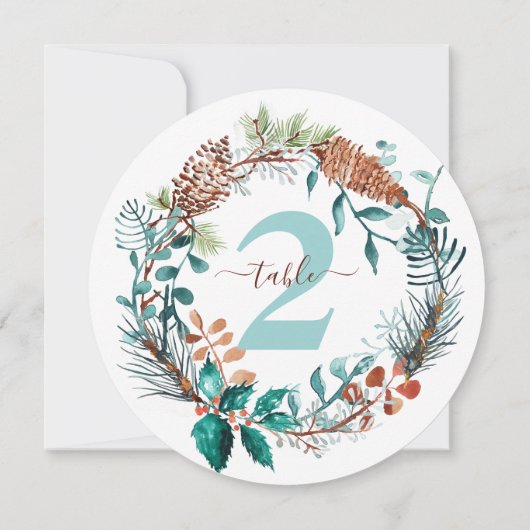 Pine Eucalyptus Pinecone Tischnummer (Rückseite)