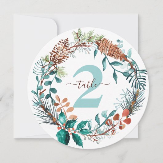 Pine Eucalyptus Pinecone Tischnummer (Vorderseite)