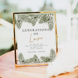Pine Festive Wedding Generationen von Liebe Zeiche Poster