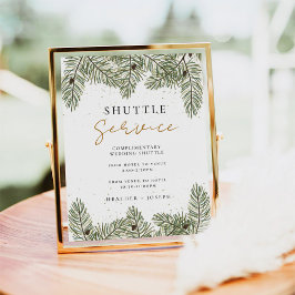 Pine Festive Wedding Shuttle Service-Zeichen Poster