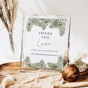Pine Festive Wedding Teilen Sie die Liebe Sozialze Poster