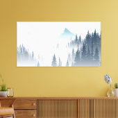 Pine Foggy forest Leinwanddruck (Insitu (Wohnzimmer))