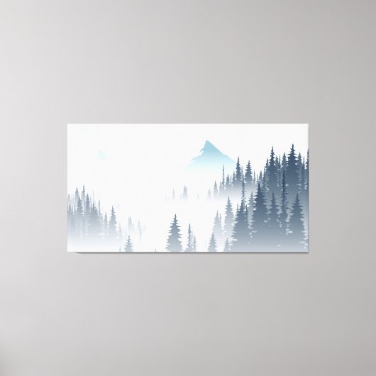 Pine Foggy forest Leinwanddruck (Vorderseite)