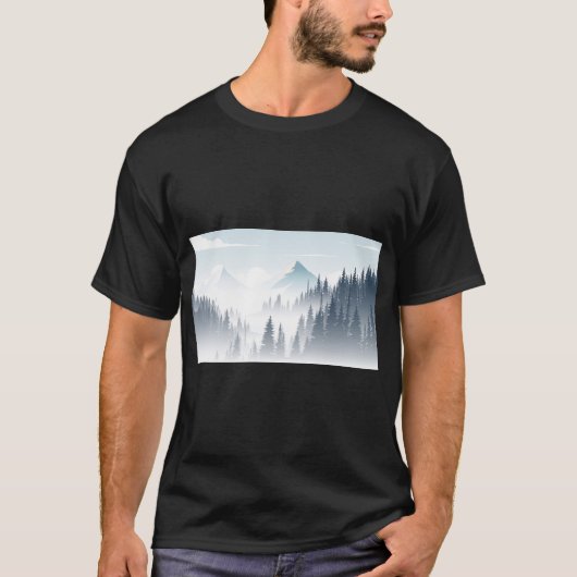 Pine Foggy forest T-Shirt (Vorderseite)