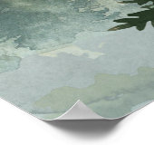 Pine Forest Burgundy Rose Hochzeit Begrüßungszeich Poster (Ecke)