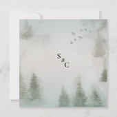 Pine Forest Dusty Rose Wasserfarbenprägung Einladung (Rückseite)