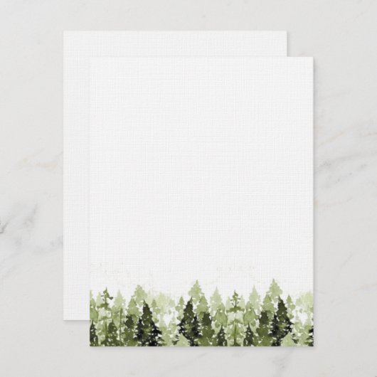 Pine Forest Flat Note Card Dankeskarte (Vorne/Hinten)