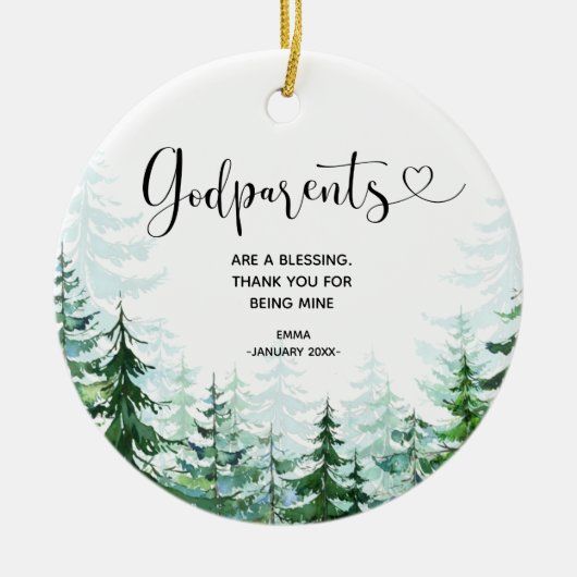 Pine Forest Godelterns Weihnachtsdekoration Keramik Ornament (Vorne)