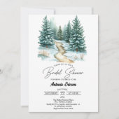 Pine Forest in Snow Elegantes Brautparty Einladung (Vorderseite)