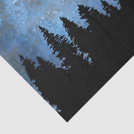 Pine Forest Night Seidenpapier (Ausschnitt)