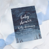Pine Forest & Night Sky Winter Baby Dusche Einladung