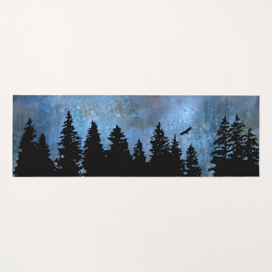 Pine Forest Night Yogamatte (Vorderseite (Horizontal))