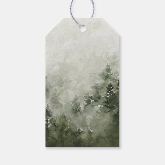 Pine Forest Wedding Thank You Geschenkanhänger (Rückseite)