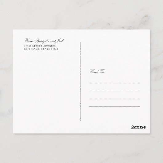 Pine Forest Wedding Vielen Dank Postkarte (Rückseite)