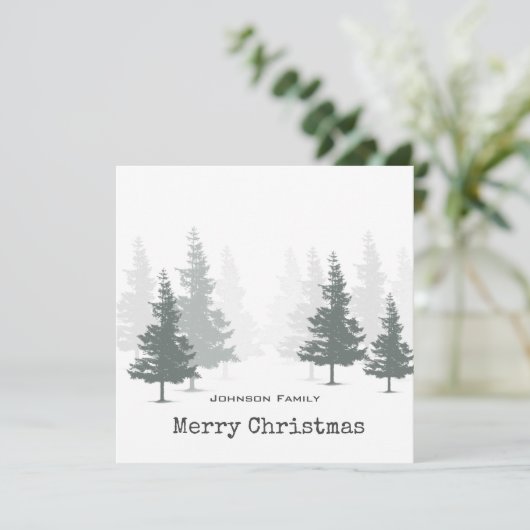 Pine Forest Weihnachtsfeiertag Karte (Stehend Vorderseite)