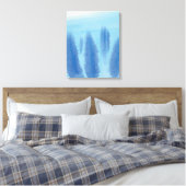 Pine Forest Winter Trees Lilac Blue Wasserfarbe Leinwanddruck (Insitu (Schlafzimmer))