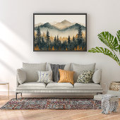 Pine Forest Zen Minimalist Wall Art Poster
