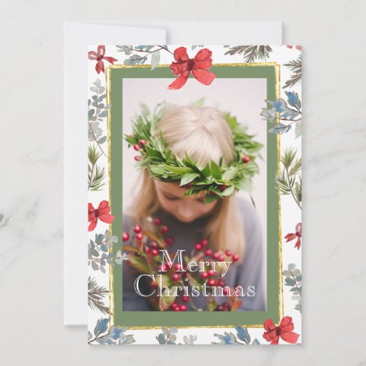 Pine Foto Gold Rahmen Frohe Weihnachten (Vorderseite)