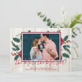 Pine Foto Weihnachten Schwangerschaft Ankündigung (Stehend Vorderseite)