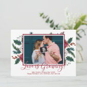 Pine Foto Weihnachten Schwangerschaft Ankündigung (Stehend Vorderseite)